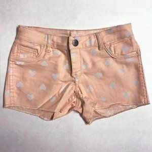 Flip Side Reversible Shorts Peachy Pink with Heart
